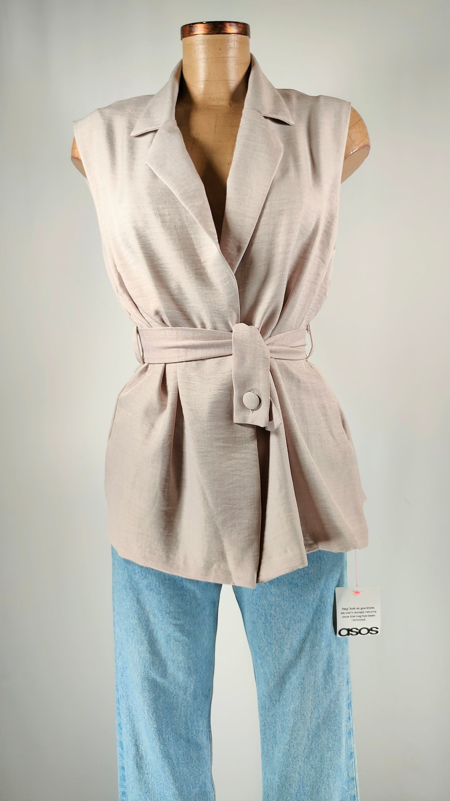 Chaleco Asos gris perla