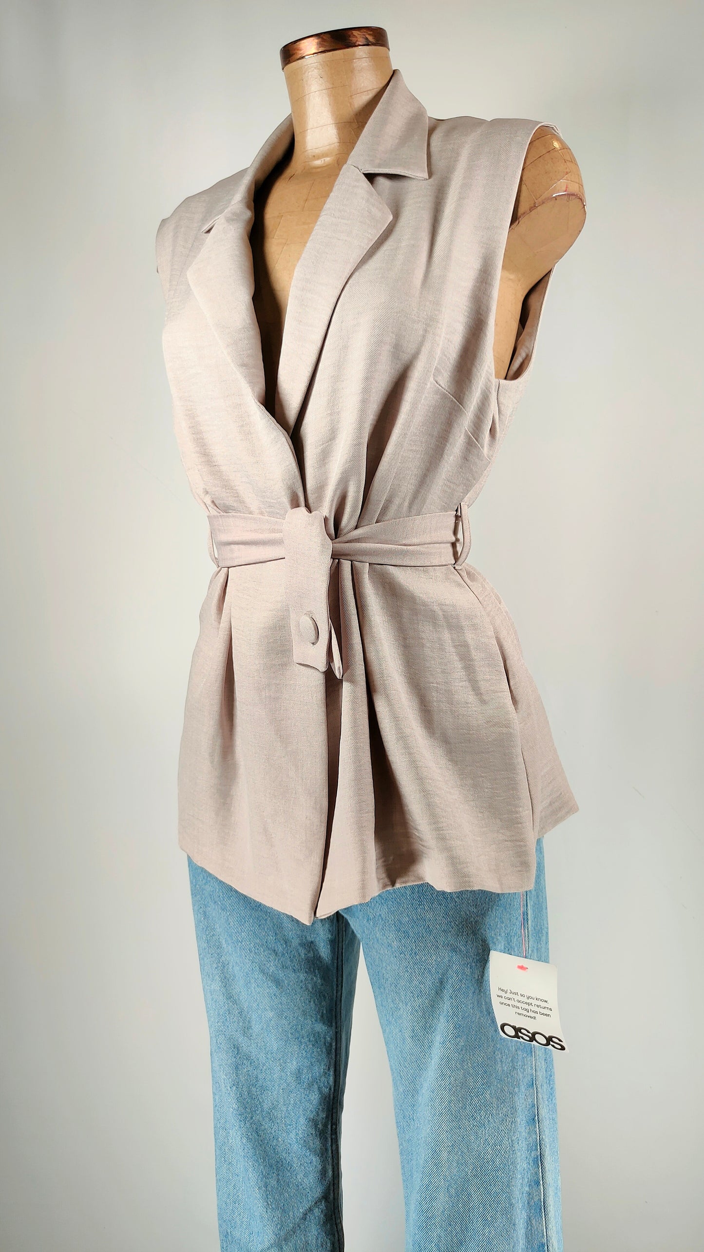 Chaleco Asos gris perla