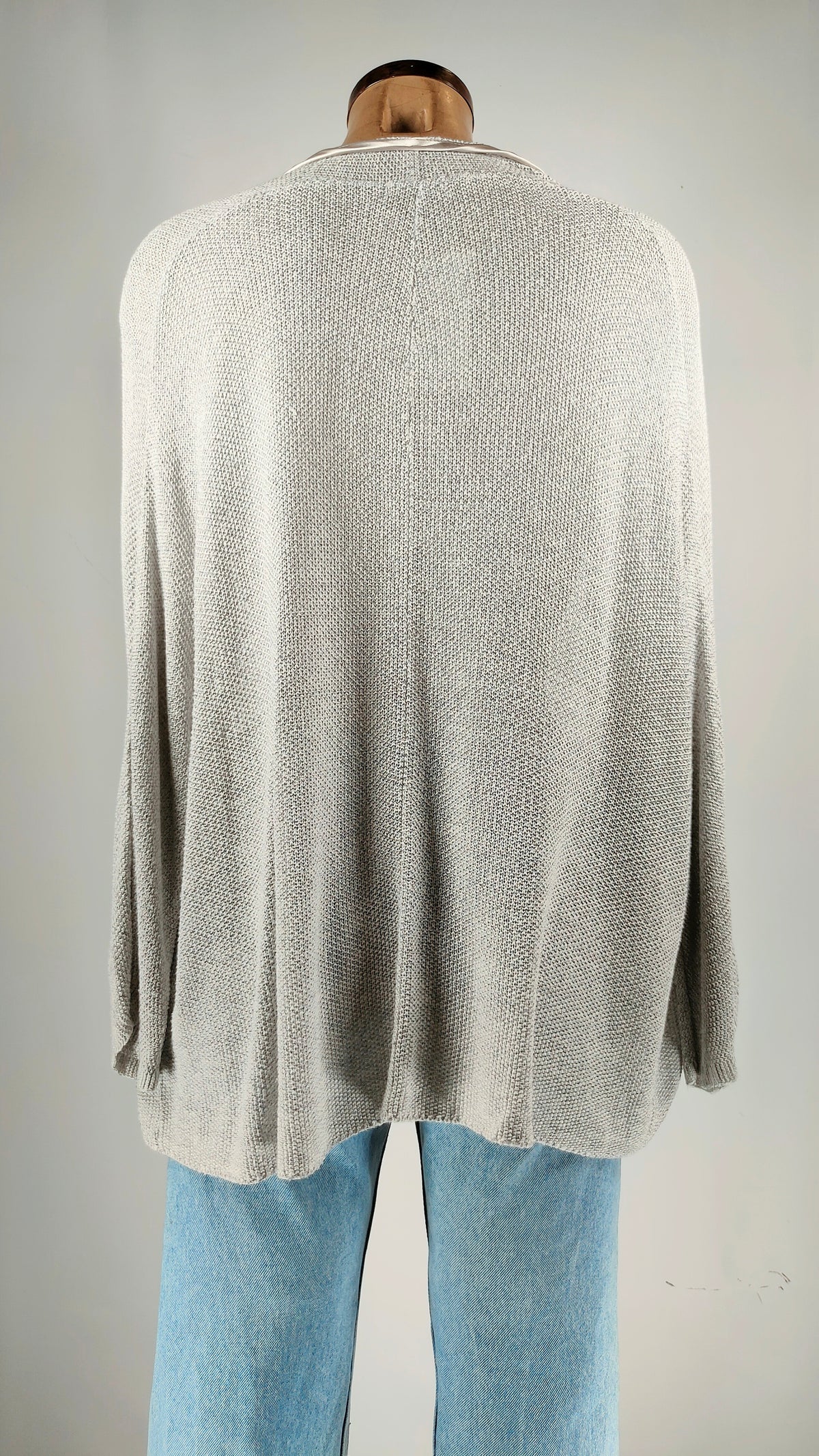 Chaqueta abierta gris perla