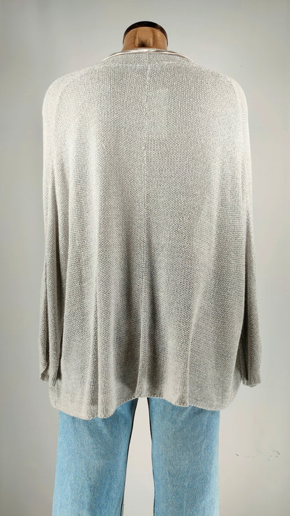Chaqueta abierta gris perla