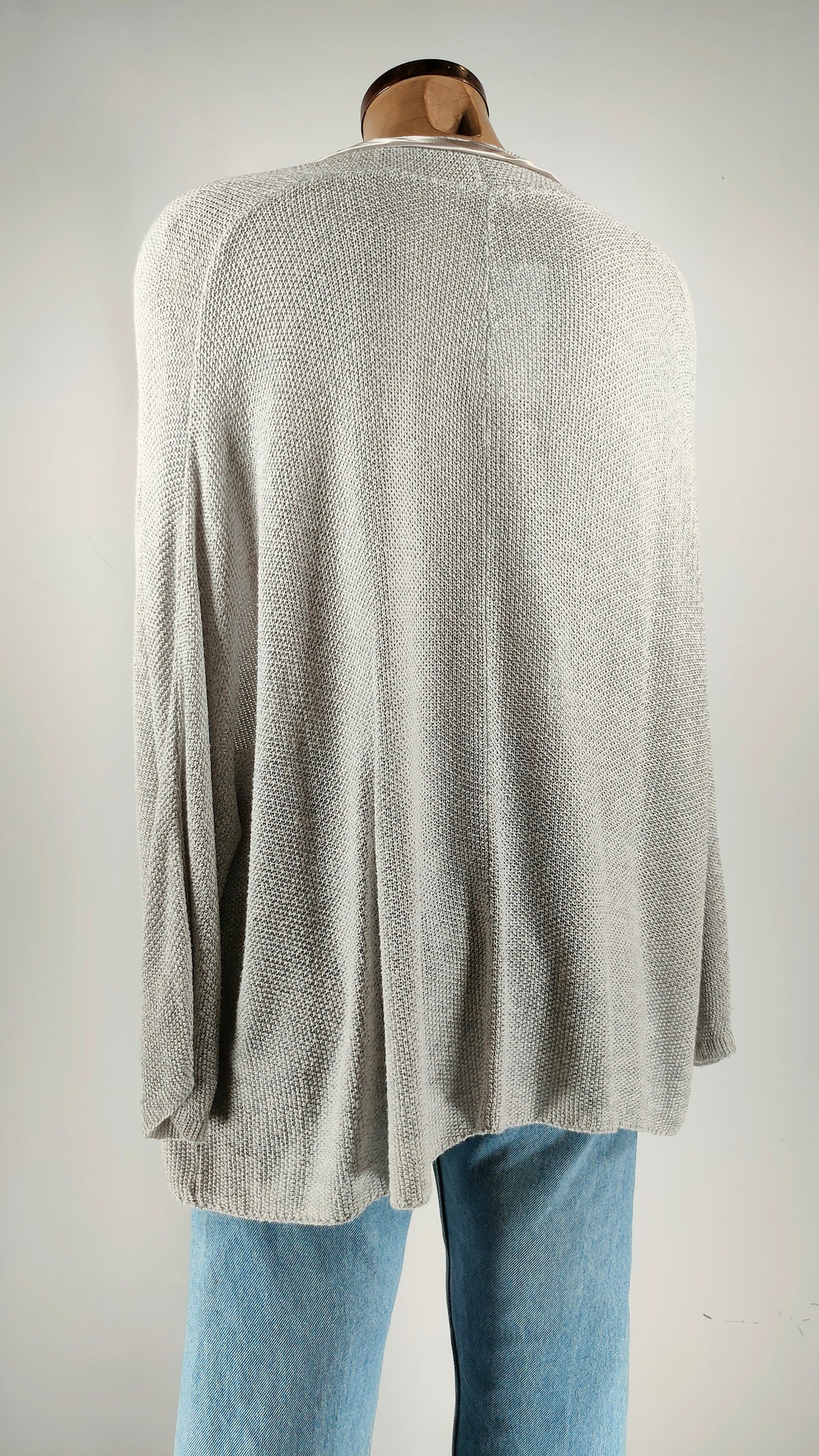 Chaqueta abierta gris perla