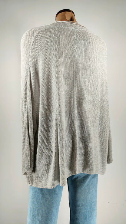 Chaqueta abierta gris perla