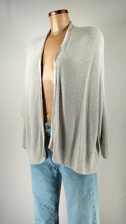 Chaqueta abierta gris perla