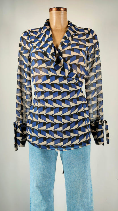 Camisa estampado con azul Karen Millen