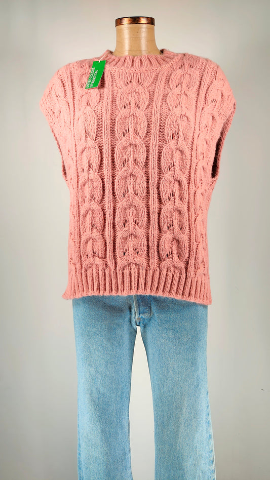 Jersey sin mangas rosa Benetton