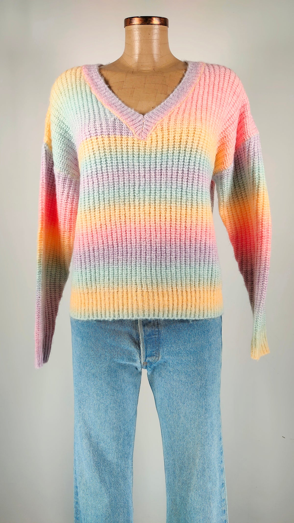 Jersey Multicolor con cuello de pico
