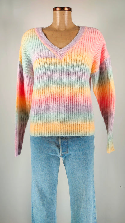 Jersey Multicolor con cuello de pico
