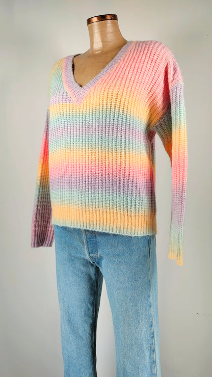 Jersey Multicolor con cuello de pico