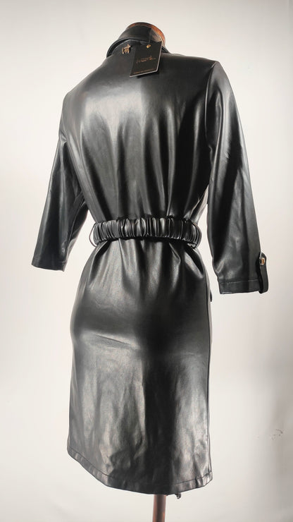 Vestido ejecutivo de polipiel negro