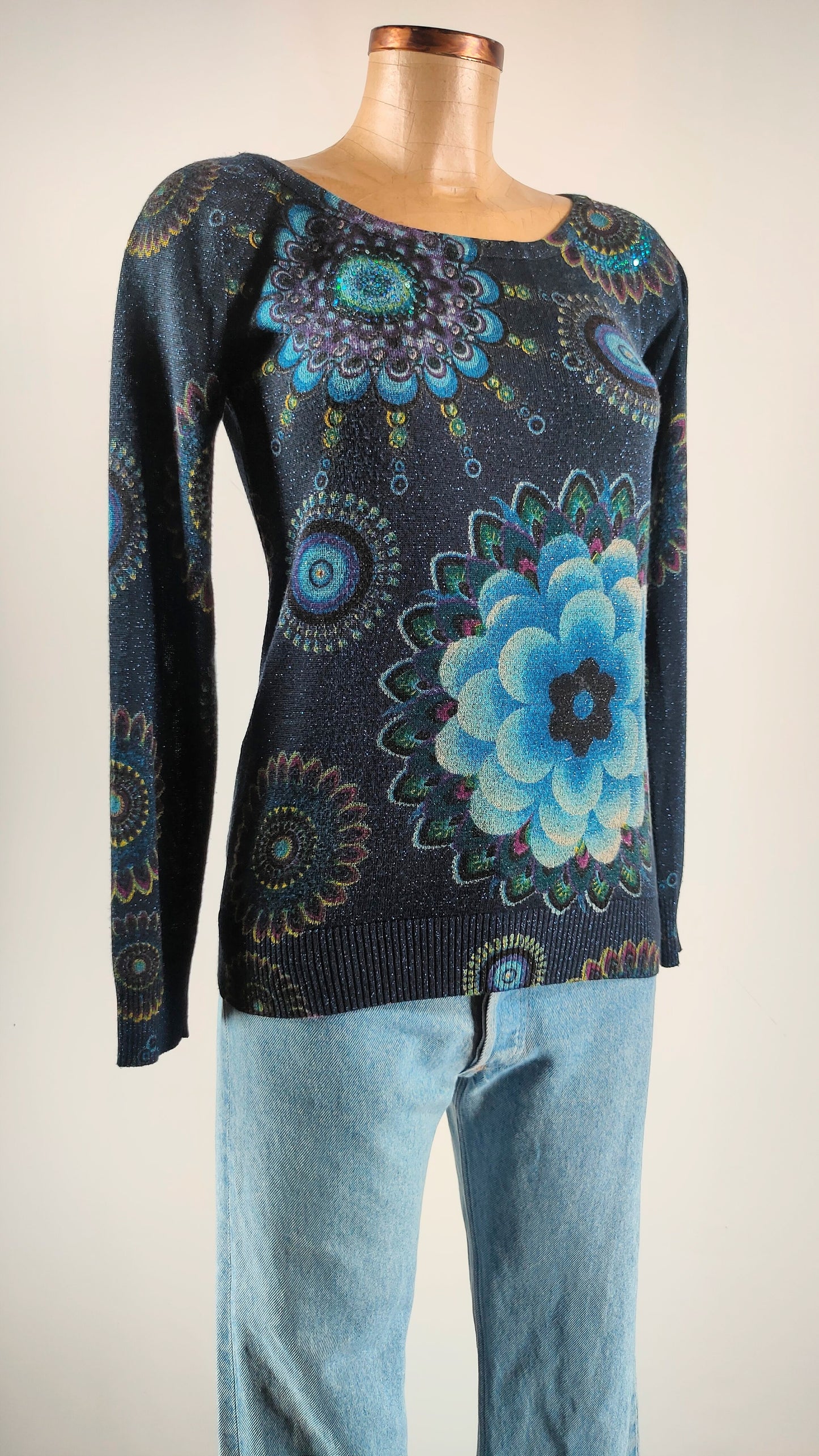 Jersey Desigual azul con brillos