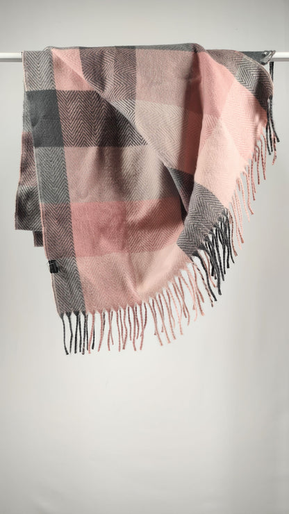 Pashmina en rosa y gris