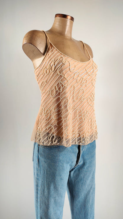 Top nude con apliques Passione