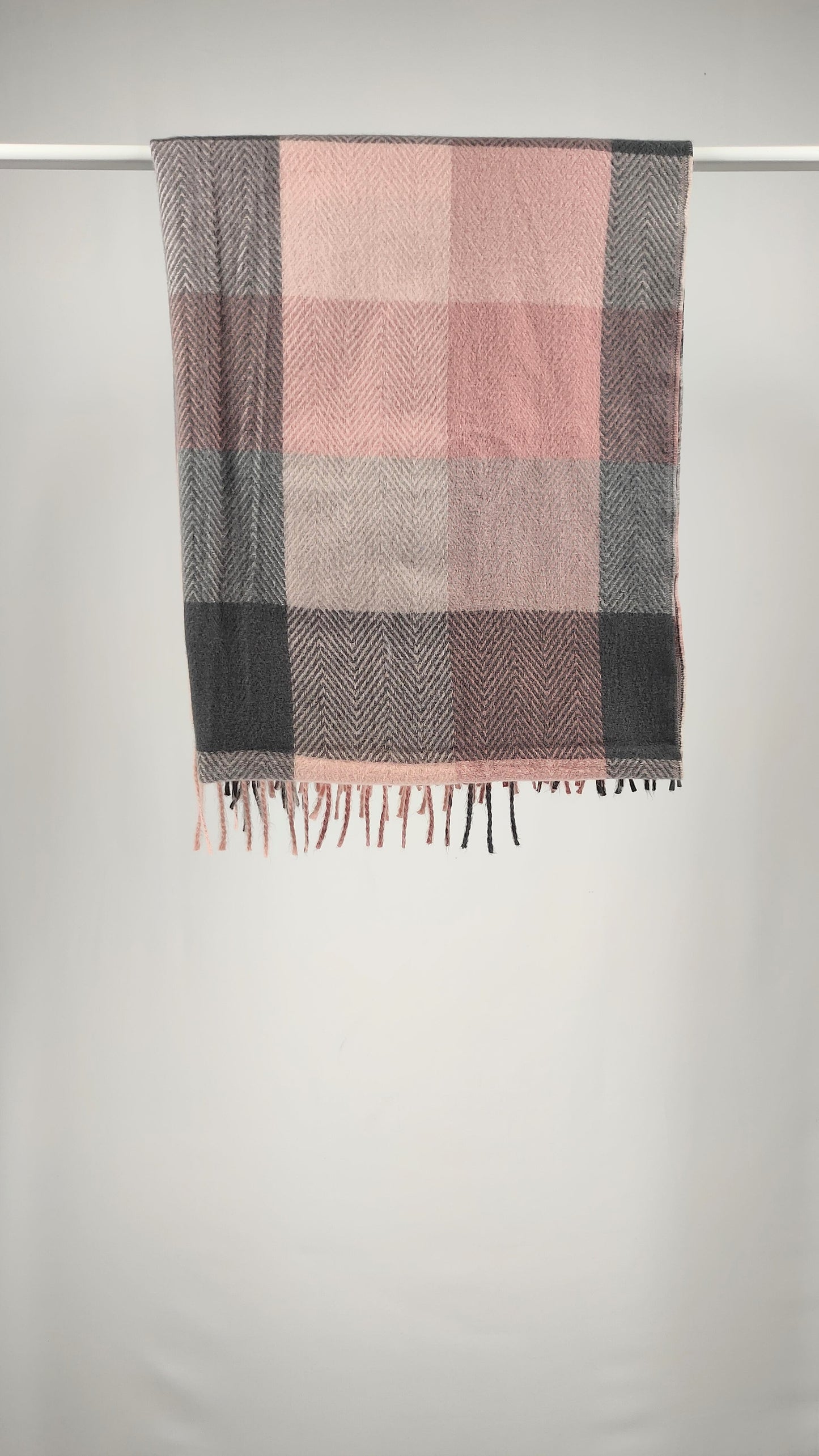 Pashmina en rosa y gris