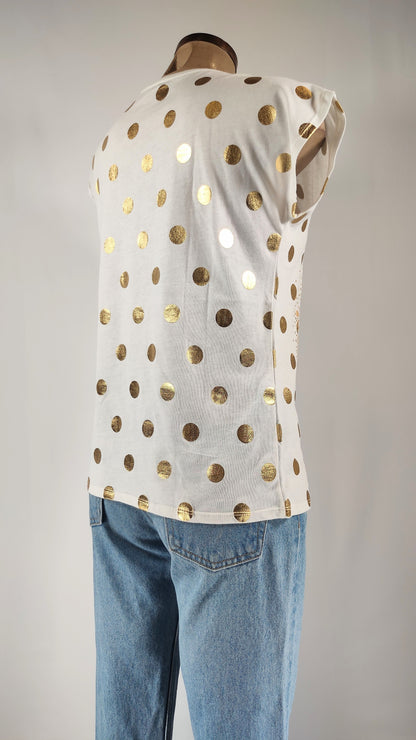 Camiseta con estampado dorado efecto brillante