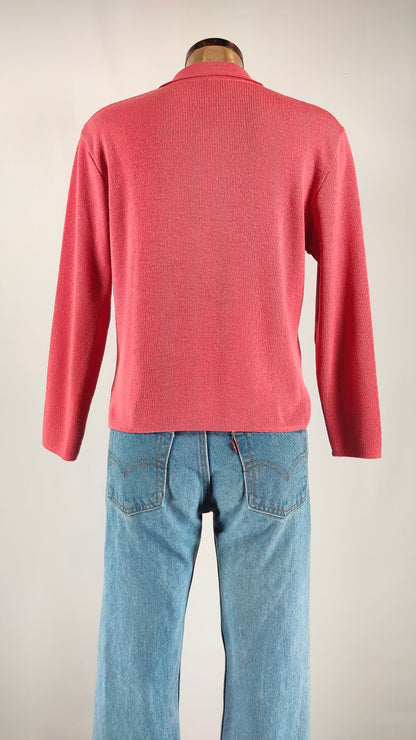 Jersey vintage rosa con cuello