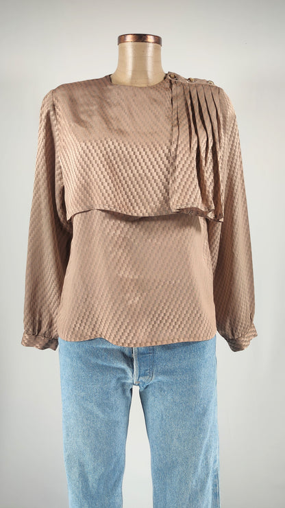 Blusa vintage con adorno plisado