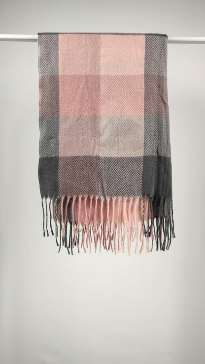 Pashmina en rosa y gris