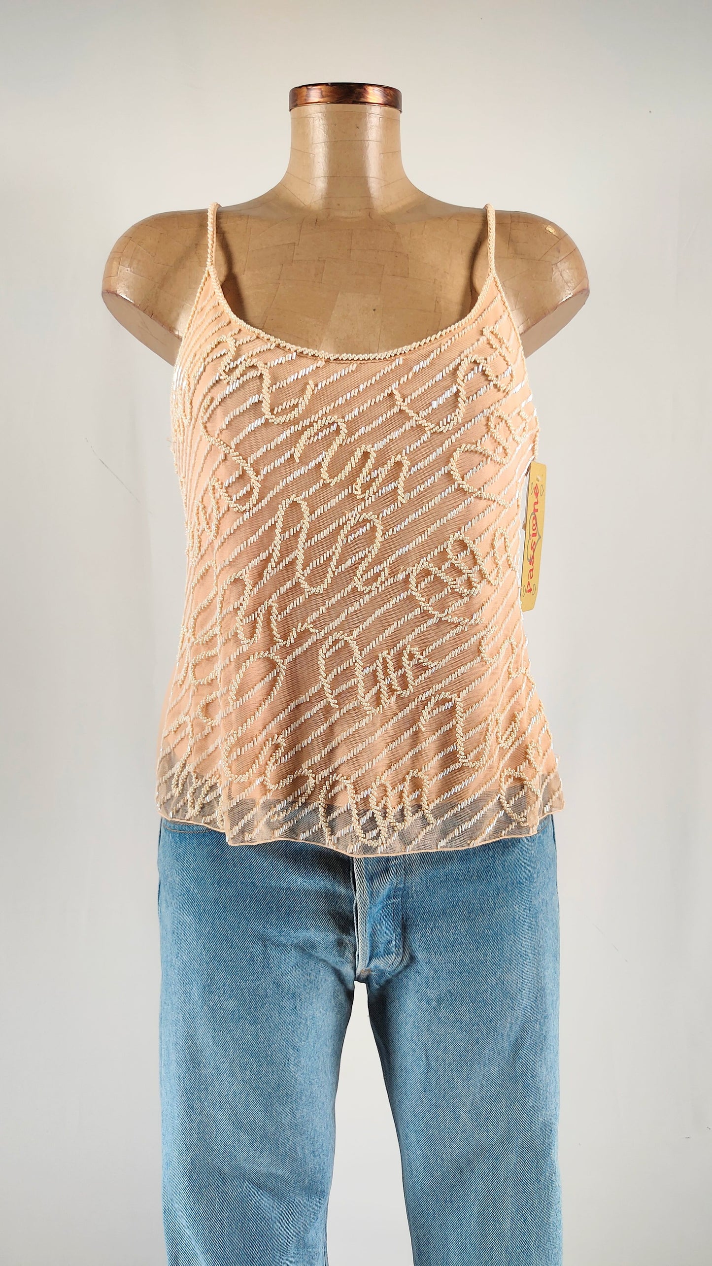 Top nude con apliques Passione