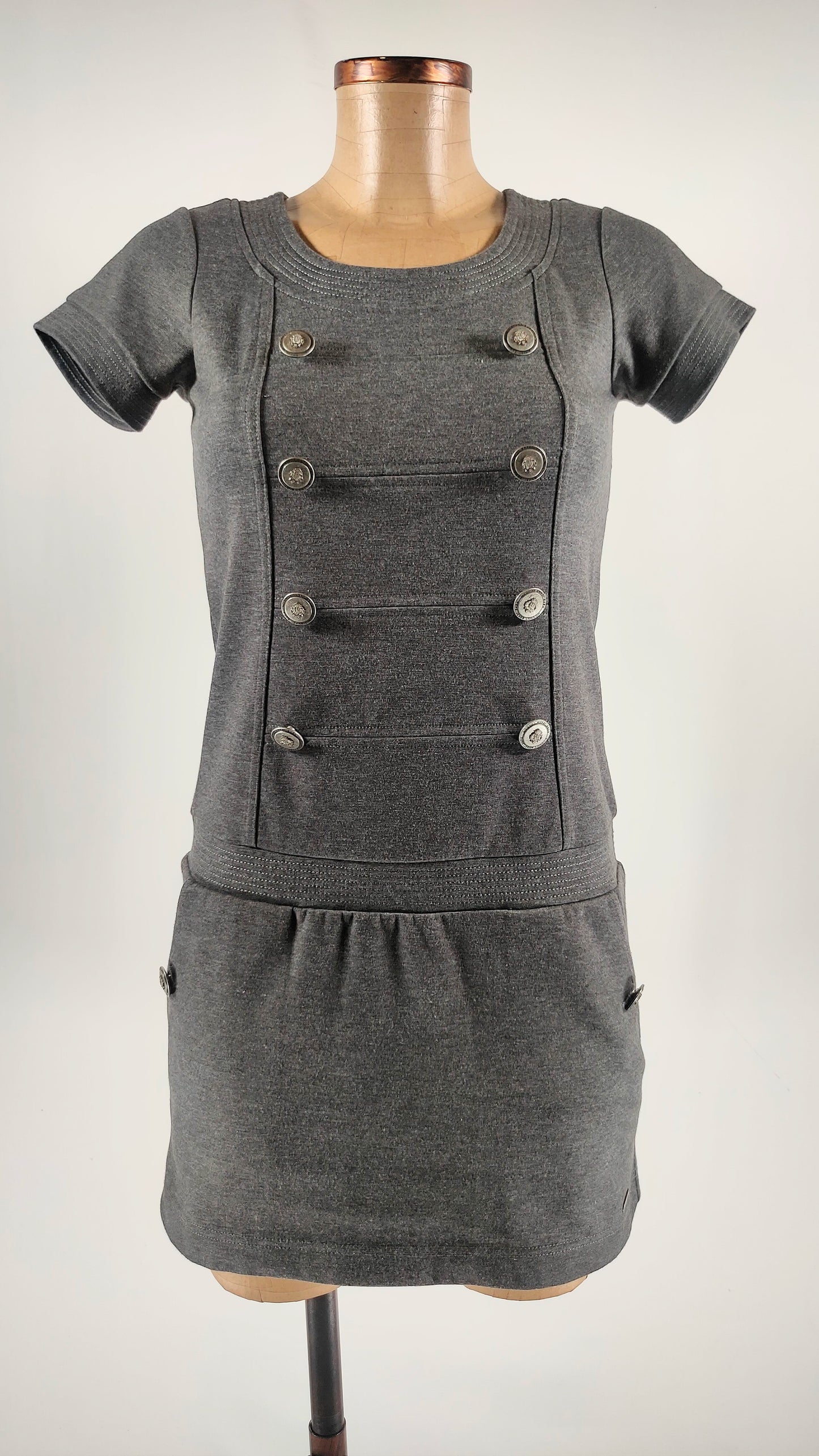 Vestido Pepe Jeans gris doble botonadura